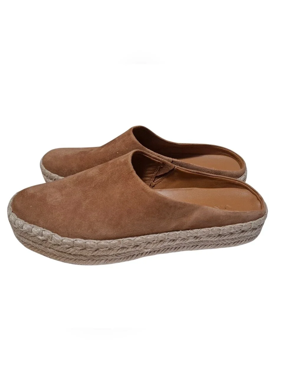 Vince Ulla Tan Suede Espadrille Slip-On Mules
